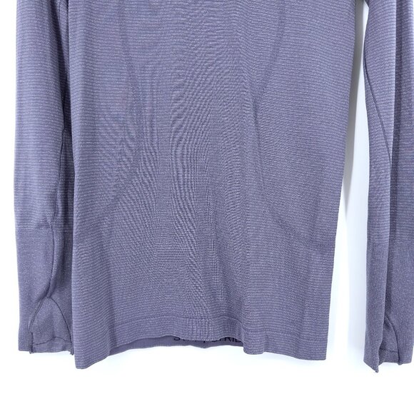 Lululemon Run Swiftly SpeedLong Sleeve Top Crew Neck Shine Stripe Purple 6 - Picture 3 of 8